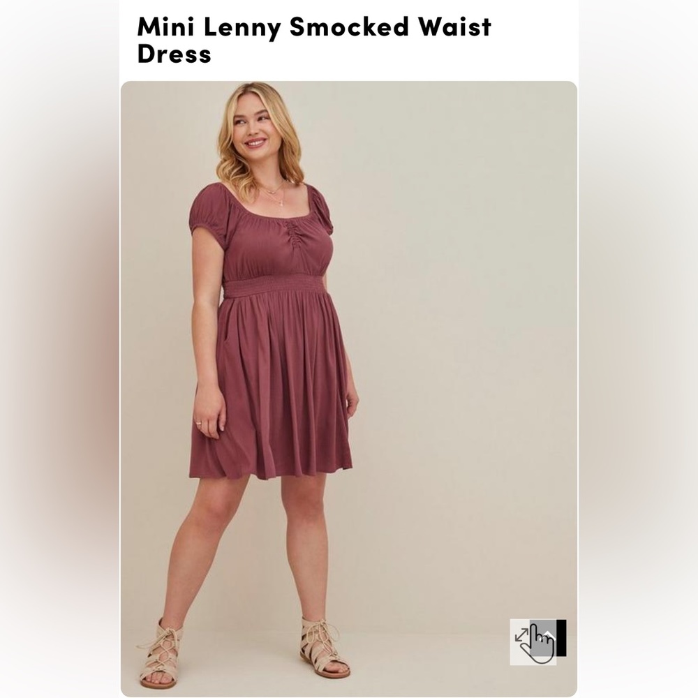 🍉 Torrid mini Lenny smocked waist dress, soft stretchy, NWT, 6X, plus size